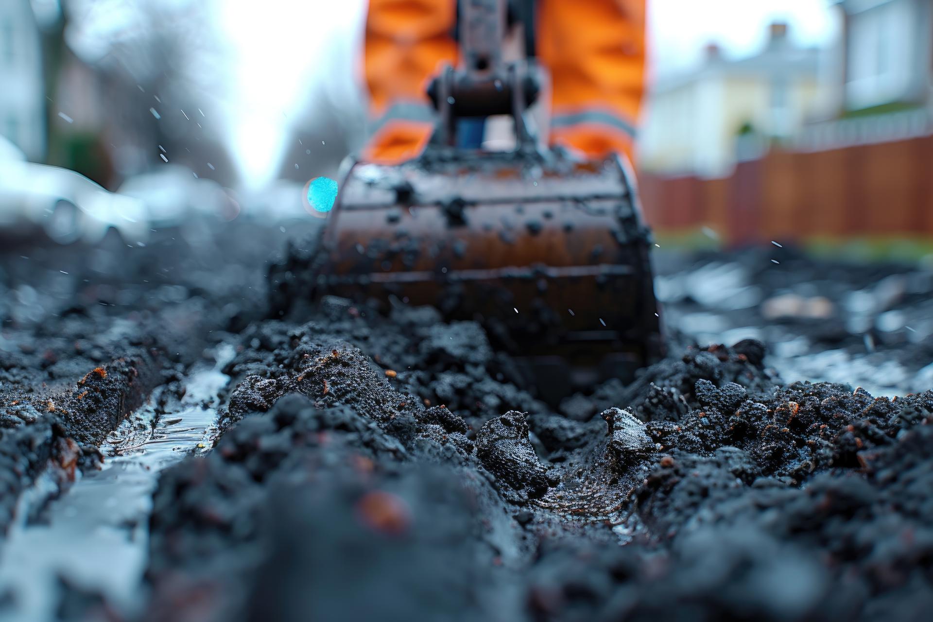 AI generated An excavator digging dirt on a construction professional photography